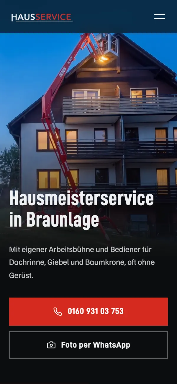Strona Hausservice: strona po niemiecku, Harz